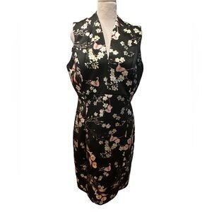 Stella & Julie black floral print dress size 12